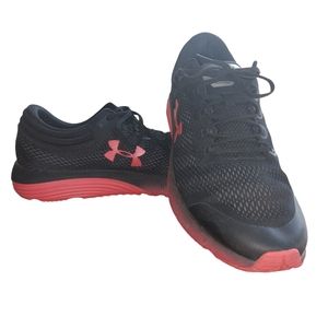 SOLD Size 14 Men's Under Armour Charged Bandit 5 Black & Martian Red Athletic